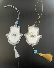 JUDAICA LASERCUT EVIL EYE HAMSA TRAVELER PROTECTION PRAYER BLESSING CAR WALL