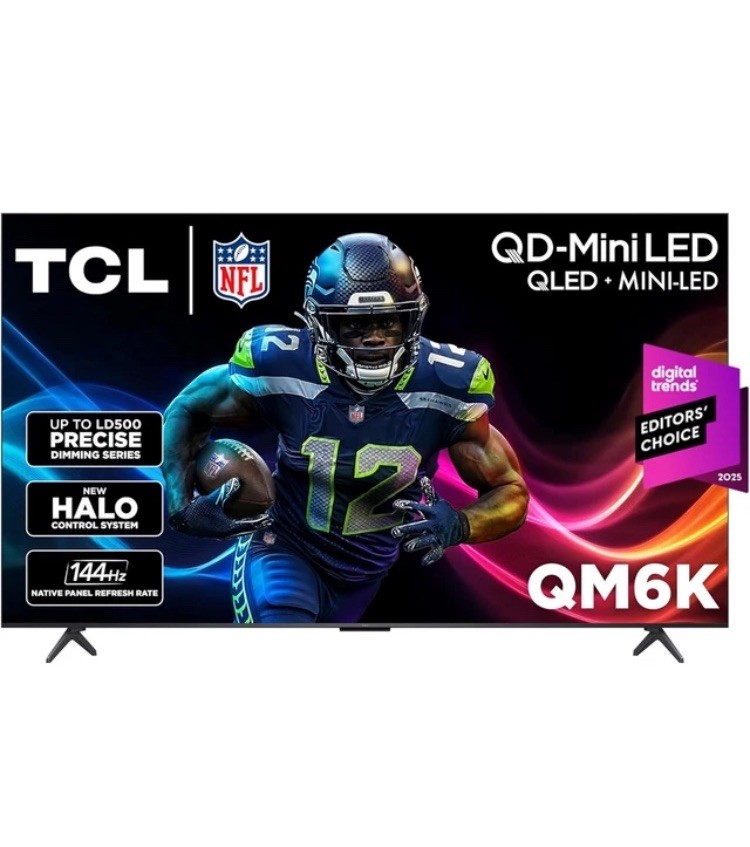 TCL QM6K 75" QLED Mini-LED TV, 144Hz, Halo Control, High Contrast, LD500 Dimming