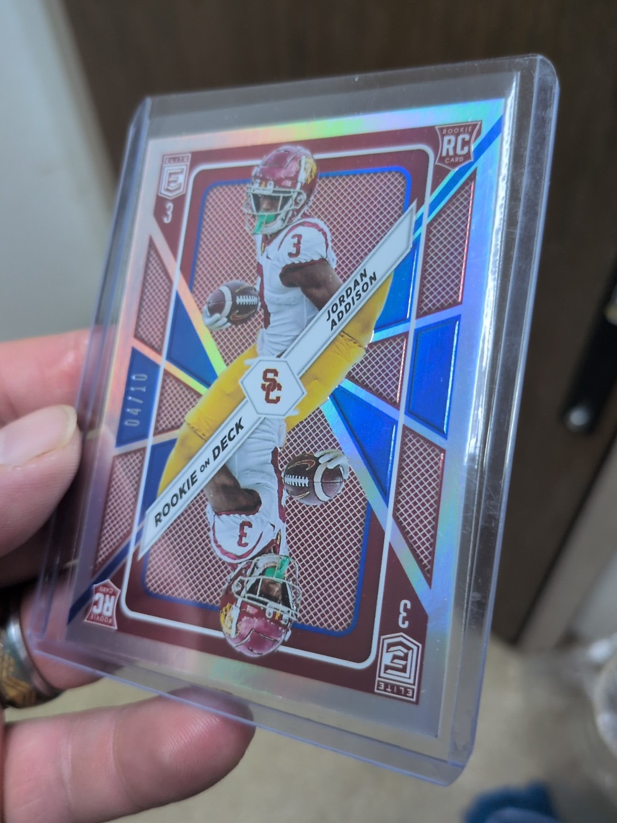 🔥🔥#4/10🔥🔥2023 Panetti Donruss Elite Silver Rookie On Deck Jordan Addison