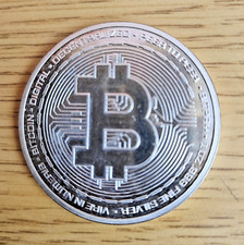 Bitcoin 1 oz .999 Fine Silver Round BU Crypto Commemorative BlockChain IN STOCK 89.00 per troy oz