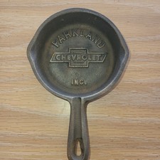 Vintage Cast Iron Toy Parkland Chevy Asheville NC Pan Skillet Grooved Handle