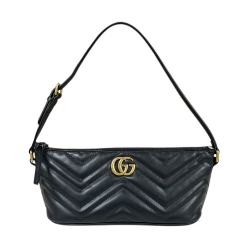 Gucci GG Marmont Leather Handbag Black 739166 Women’s Used