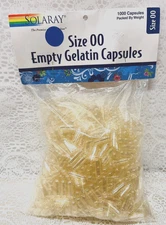 Solaray Empty Gelatin Capsules Size 00 * 1000 Capsule