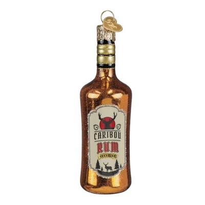 Old World Christmas Rum Bottle Glass Ornament for Holiday Tree with FREE Box