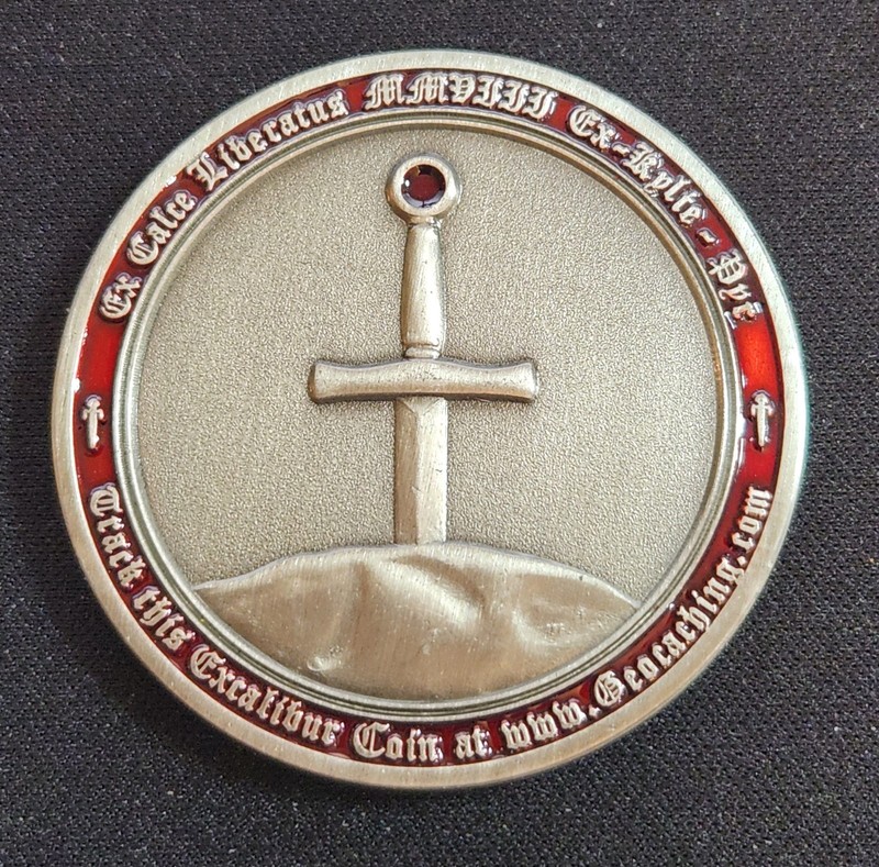 Excalibur Geocoin - Activated & Adoptable - TB2ZKEY