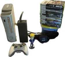 Xbox 360  Console Bundle Lot with  Controllers & 15 games and cords