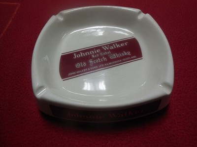 Johnnie Walker Red Label old scotch whiskey red label vintage ceramic ashtray