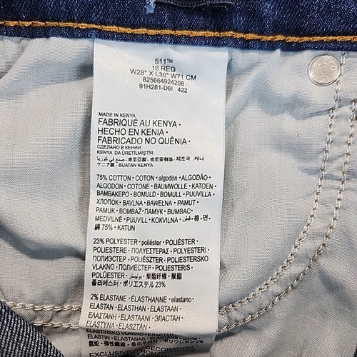 Levi’s Performance 511 Slim Blue Jeans Size 16 Reg Youth Stretch School Preppy - Picture 16 of 17
