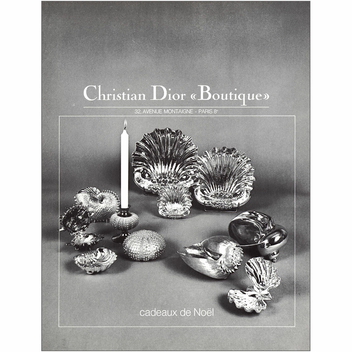 Boutique Christian Dior 1969 : Cadeaux de Noel, publicité française vintage print