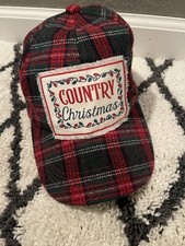 Country Christmas plaid hat green red