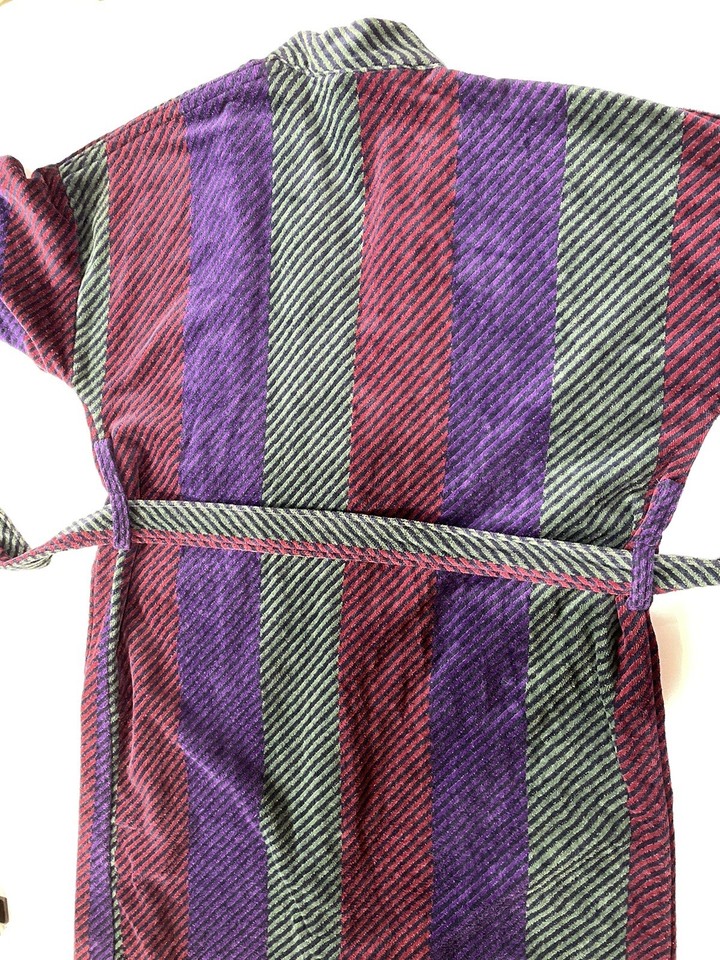 VTG Terry Robe Multicolor Velour Mens Cotton Cambridge Classics ONE
