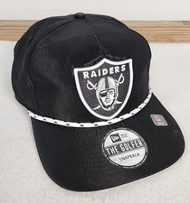 LAS VEGAS RAIDERS NFL NEW ERA THE GOLFER  ROPE SNAPBACK HAT CAP BLACK