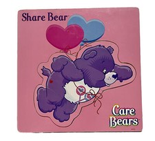 Vintage Care Bears Share Bear Wooden Tray Puzzle-Balloons-3 Piece