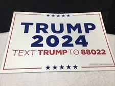 2024 Original Caucus MAGA Double-Sided  Trump 2024 Text Trump  White Rally Sign