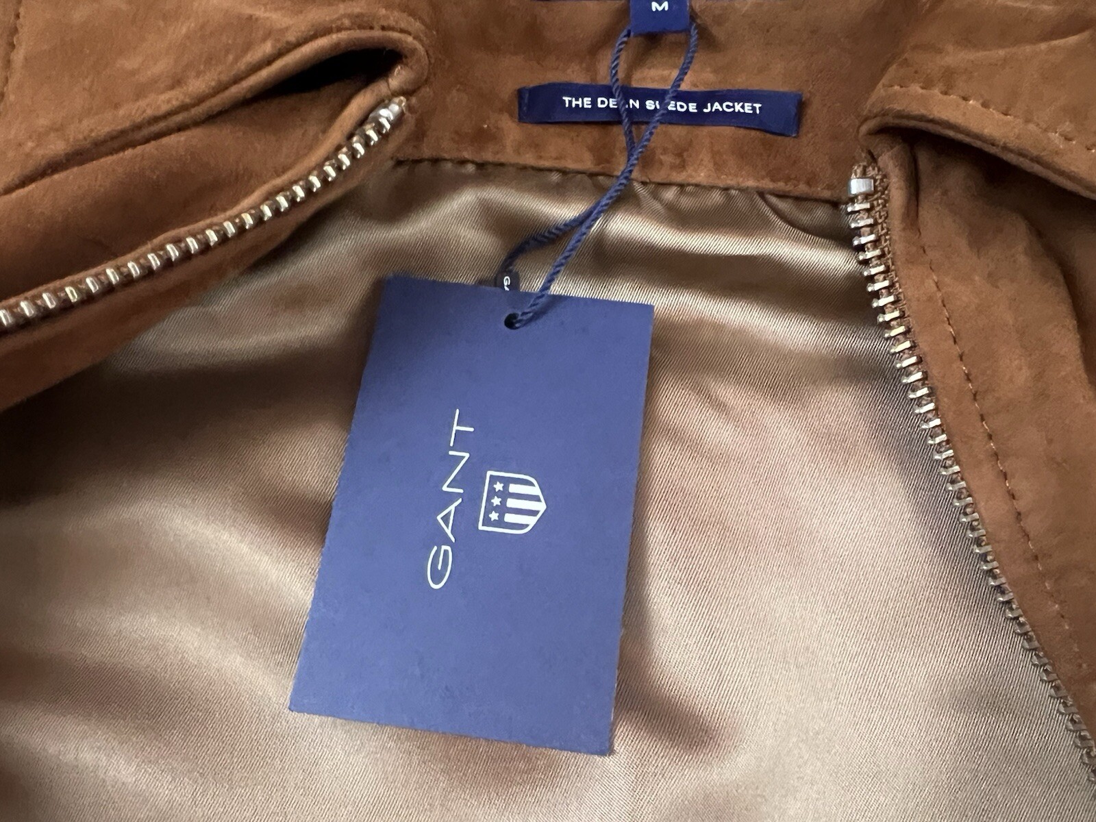 NEW Gant The Dean Suede Bomber Jacket Size Medium Rugger Flight Bomber $1300 image 6