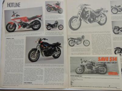 December 1985 Motorcyclist Magazine Kawasaki ZX1000 Ninja L14405