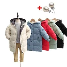 New Coat Winter Teenage Baby Boys Girls Cotton-padded Thicken Warm Long Jackets