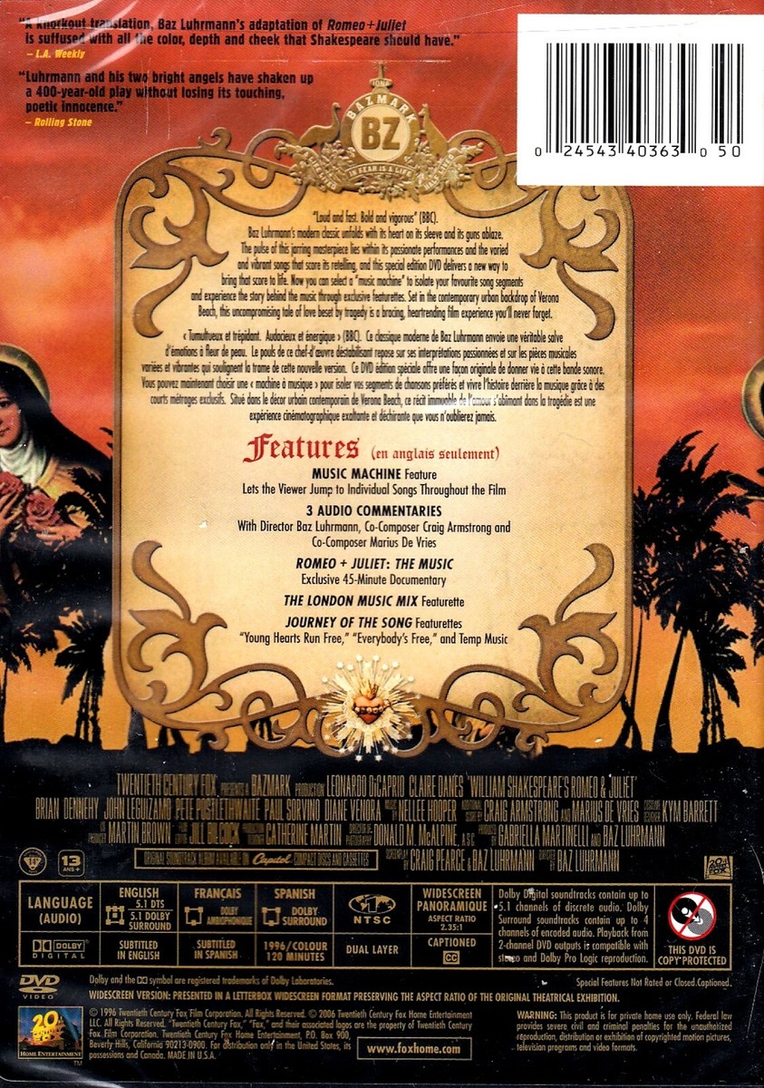 NewDVD- William Shakespeare - Romeo and Juliet - Leonardo DiCaprio