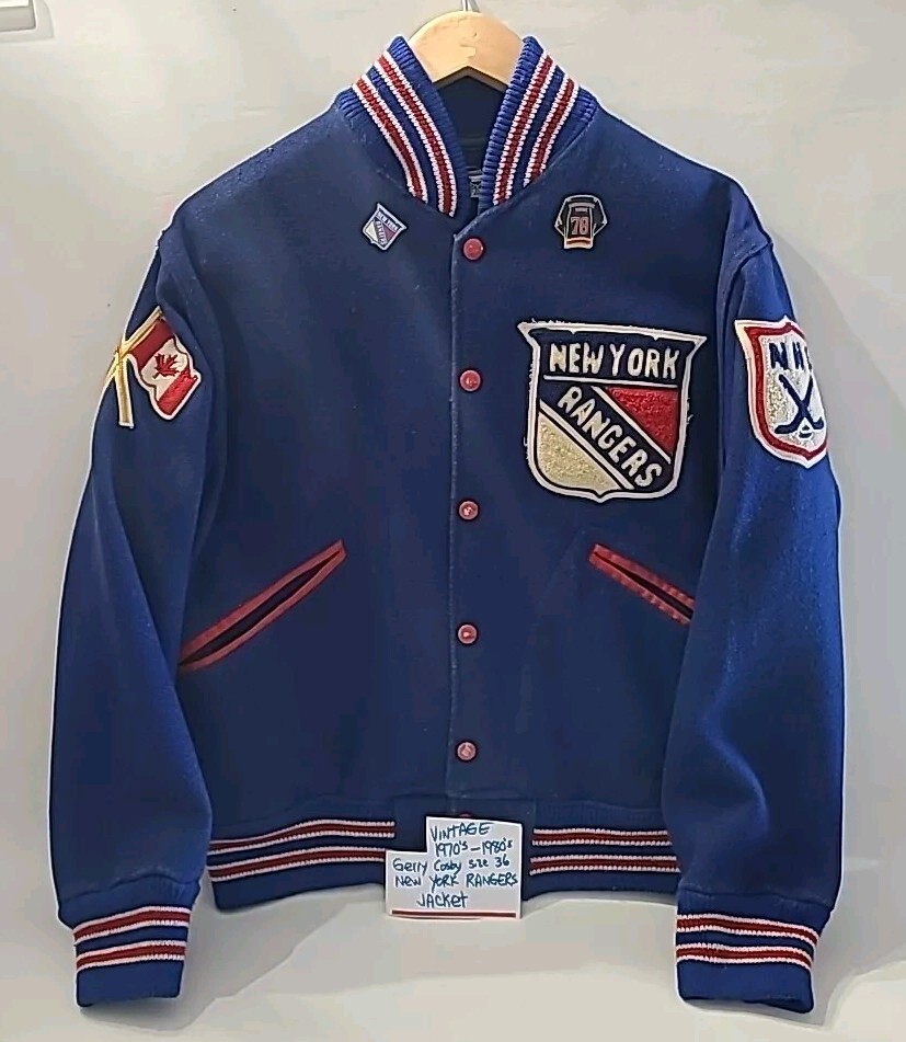 Vintage New York Rangers Gerry Cosby Jacket Size 36 NHL 1970's