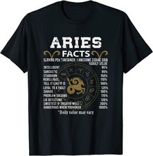NEW LIMITED Aries Facts Zodiac Sign T-Shirt - MADE IN USA