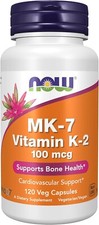 Now Foods Mk-7 Vitamin K-2 100 mcg Vitamin Capsule - 120 Capsules