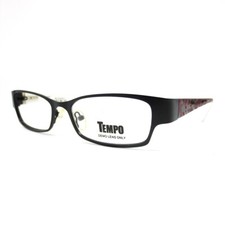 Tempo WM5108 BK Eyeglasses Frames Black Red White Rectangular Full Rim 51-16-135