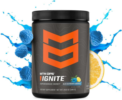 Ignite Energy Drink Powder, Gluten Free Nitric Oxide Supplement Drink Mix, L Arg
