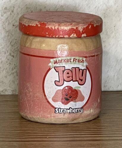 No Brand Wooden Play Food Kitchen Toys Wooden Jar Strawberry Jelly - Picture 1 of 5