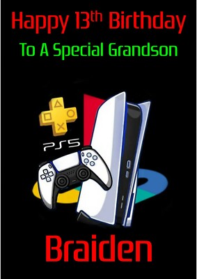 Personalised Birthday card Playstation any name/relation/age | eBay