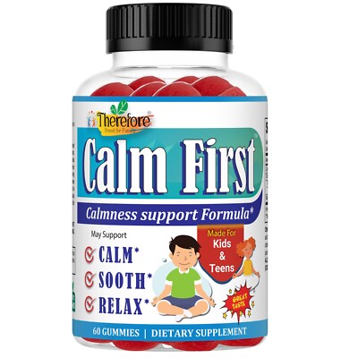 Calm First Kids Magnesium Gummies - Ultimate Relaxation & Cognitive Support 60Ct