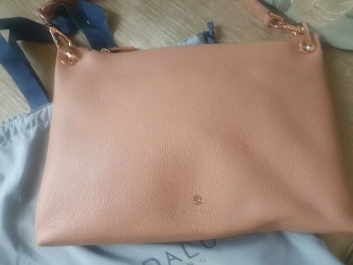 Modalu London Light Pink Nude Leather Gold Hardware Shoulder Tote Handbag Hobo - Picture 2 of 11