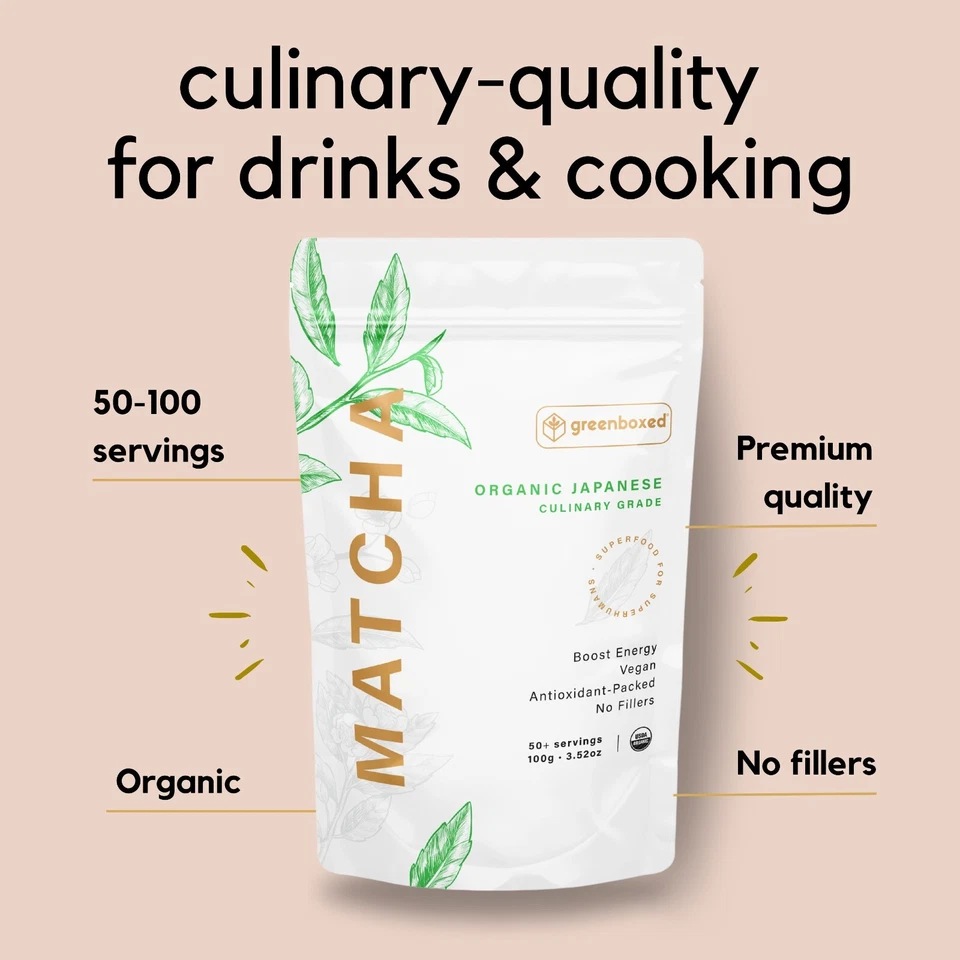 100% Pure Organic Matcha Green Tea Powder Matcha Lattes Te Verde Organico Macha - Image 2 of 4