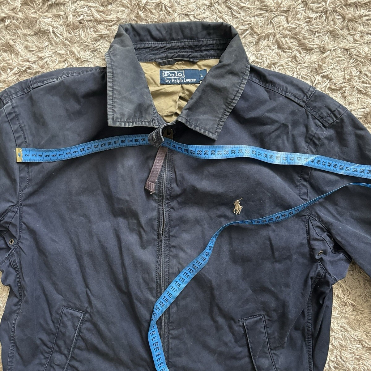 Vintage Polo Ralph Lauren Harrington Field Jacket Navy Blue Spec