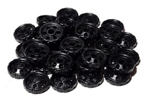 40 KNEX Small Wheels Black Plastic w Thru Hole, 1" Diameter No Tire K'NEX