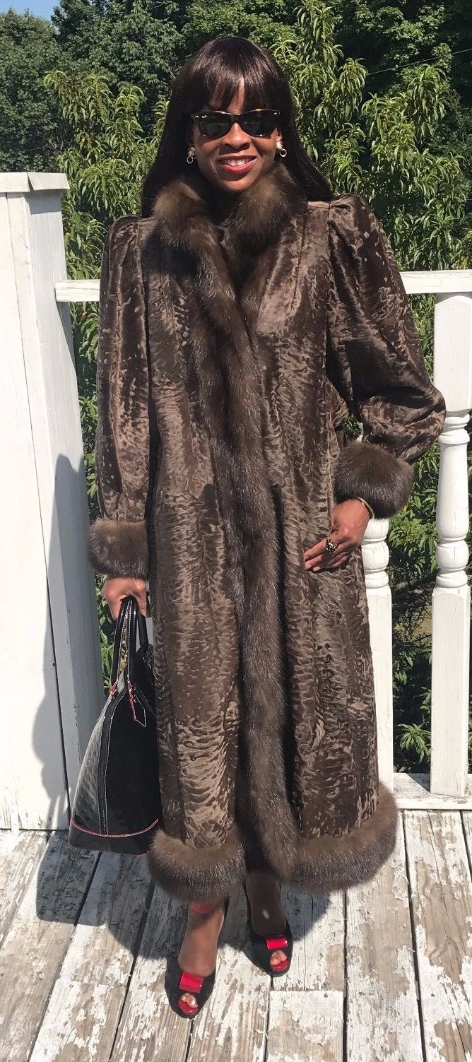 Russian Sable fur \u0026 broadtail Fur Coat 