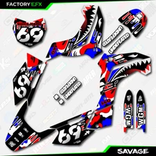 USA Red White Blue Savage Graphics Kit fits Kawasaki 08-18 KLX140 KLX 140 Decals