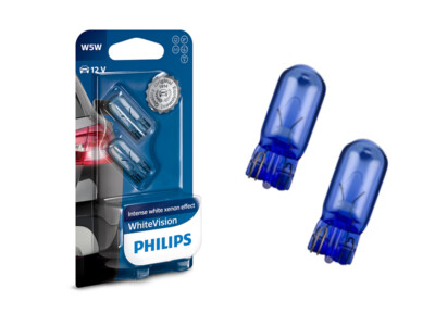 Philips WhiteVision parking light 4500K 12V LED optics W5WL T10 501 E-mark 1