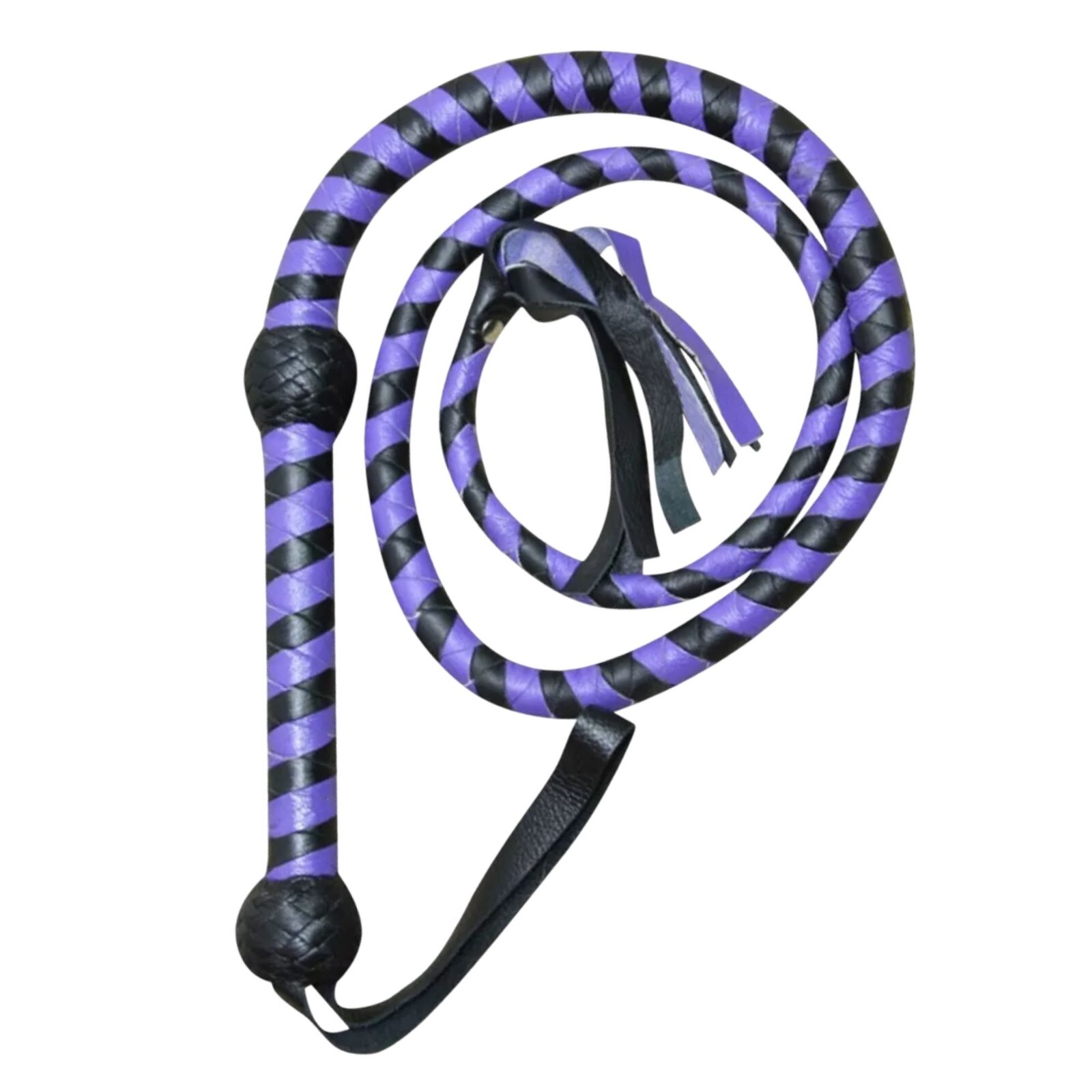 Twin Pack 4-Feet Cowhide Bullwhip 12-Plait Handmade Heavy Duty Leather