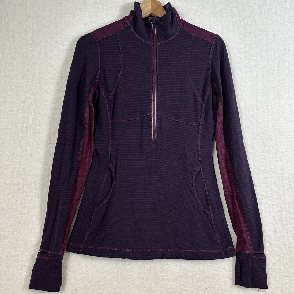 Sudadera Lululemon Star Runner Pullover Hyper Stipe Paisley Ciruela Talla 2/4? Foto 3 de 4