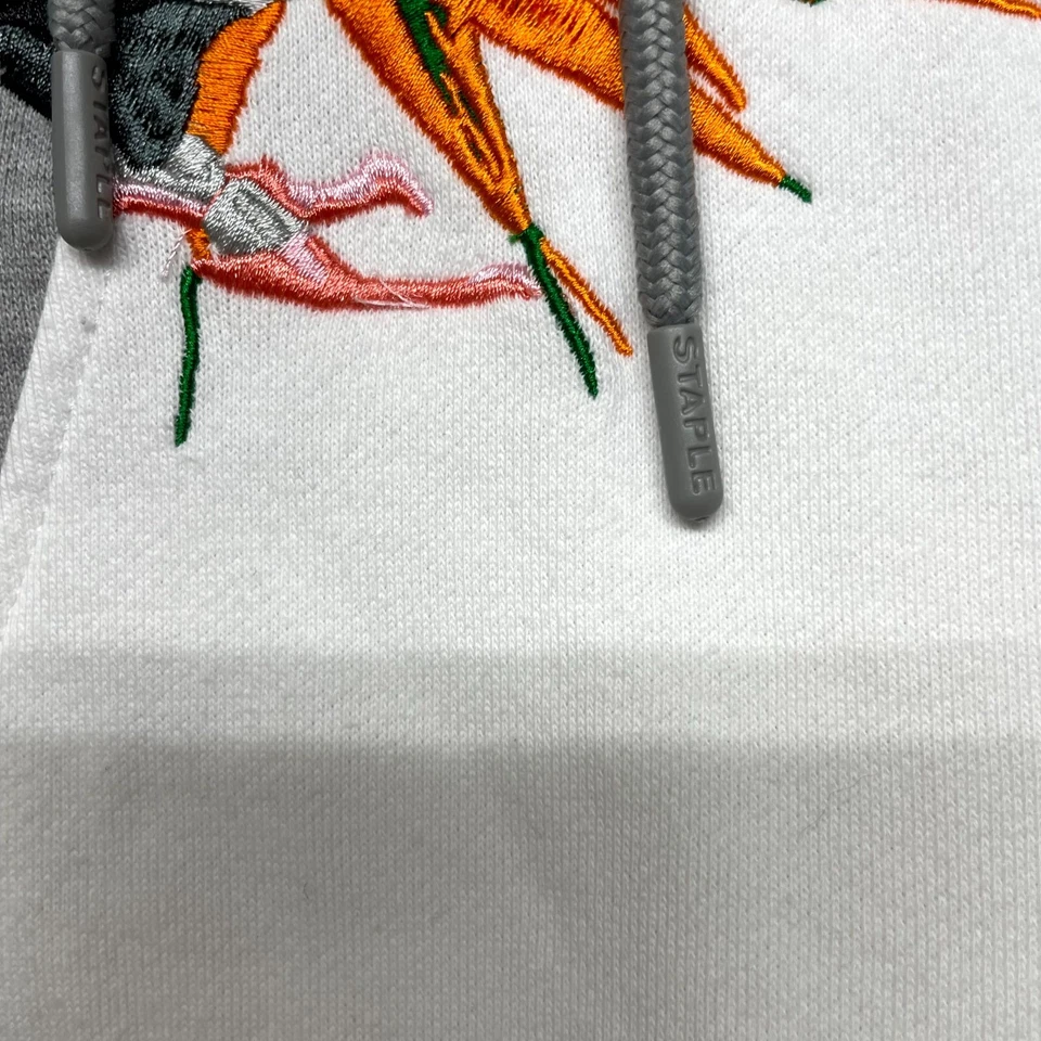 Sudadera con Capucha Staple Pigeon Para Hombre Gris Medio Blanco Manga Larga Cordón Sudadera Foto 4 de 4