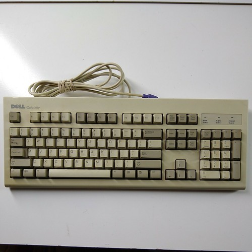 Dell QuietKey RT7D5JTW PS2 Wired Keyboard White PS/2  - Picture 1 of 12