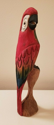 Neuer Papagei handgeschnitzt handbemalt Holz ein tolles Geschenk für den Vogelliebhaber - Bild 3 von 7