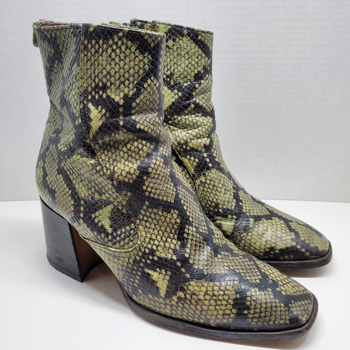 Black And Green Python Boots