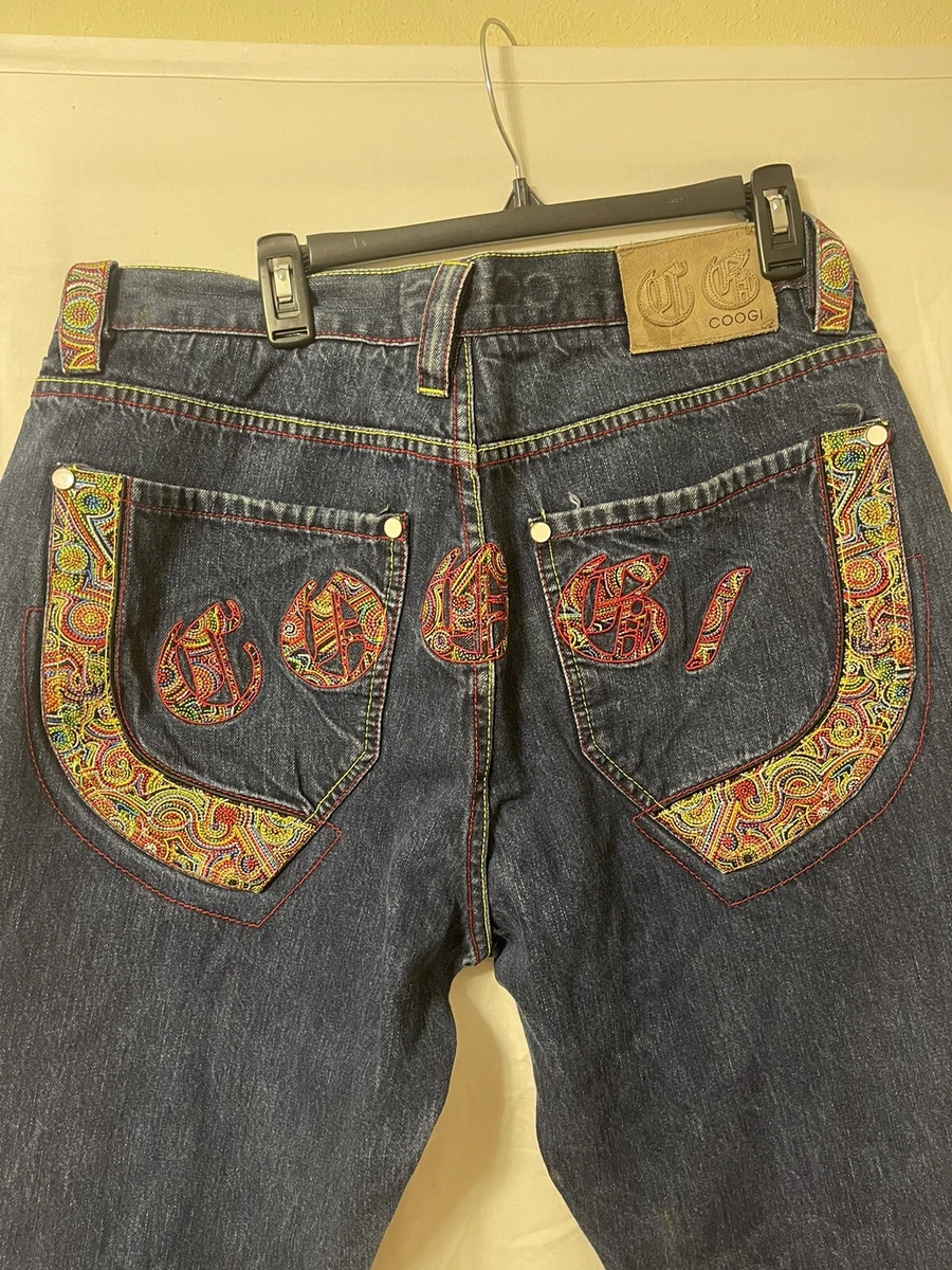 Coogi Australia vintage jeans navy denim pants Y2K big logo. Size 38x34