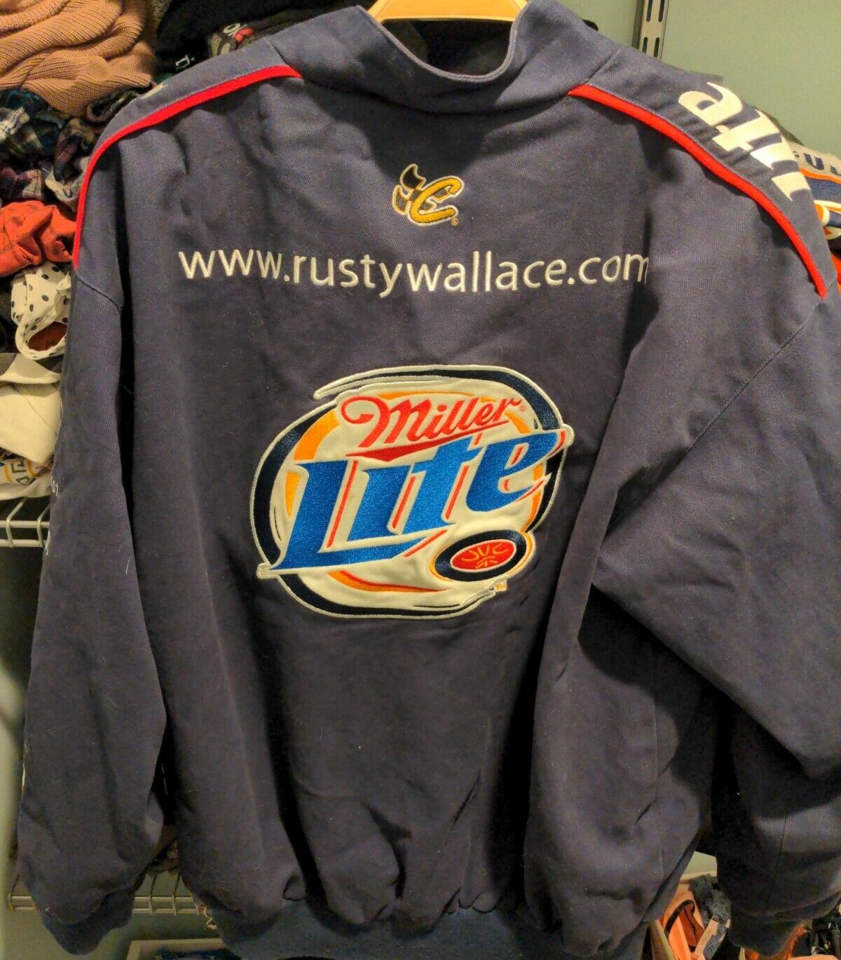 Chase Authentics NASCAR Jacket Miller Lite Rusty Wallace L Cotton Canvas  Ford