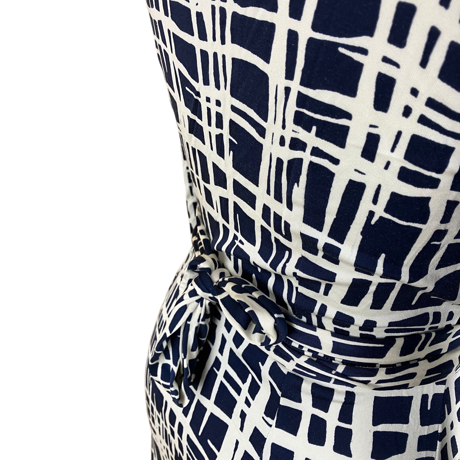 Pure Collection Silk Wrap Geometric Pattern Blue … - image 7