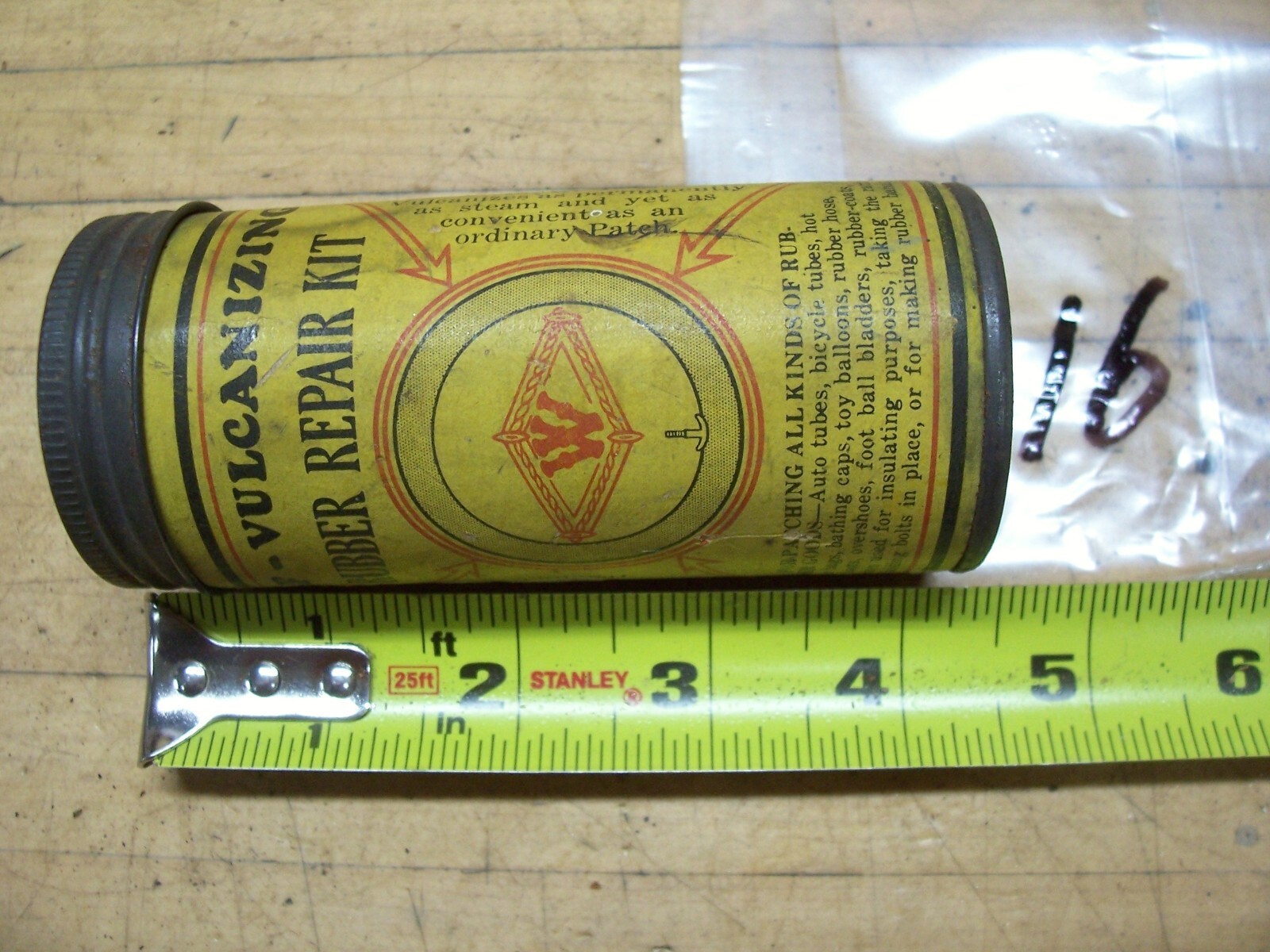 Vintage Woolworth Tube Tire Rubber Repair Can Vulcanizing Car Bicycle