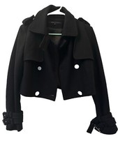 Marc Jacobs cropped cashmere blend,trench, black jacket size 4