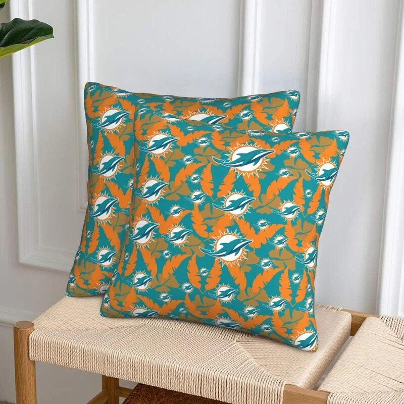Miami Dolphins Throw Pillow, Gift For Football Lover