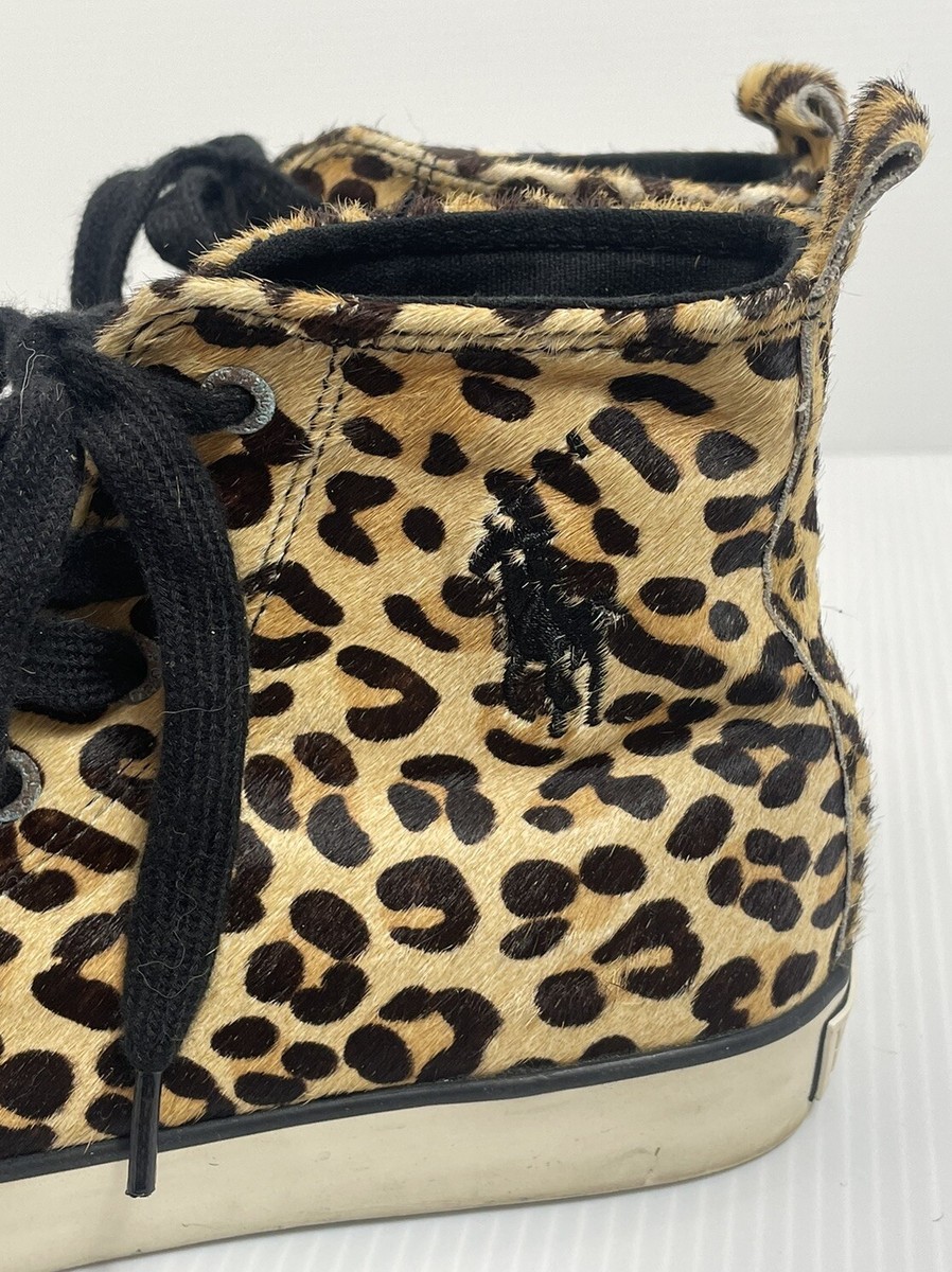 Polo Ralph Lauren Sag Harbour Cheetah size 5 Fur Upper